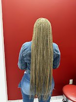 waist length extra small blonde knotless braids